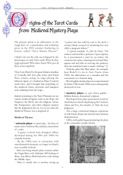 Origins of the Tarot Cards from Medieval Mystery Plays
