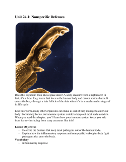 Unit 24.1: Nonspecific Defenses