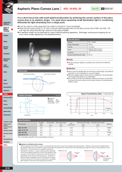 Aspheric Plano Convex Lens AGL-15/AGL-20
