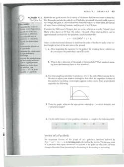 •u Vertex of a Parabola