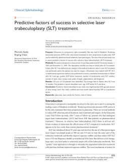 Predictive factors of success in selective laser trabeculoplasty (sLT