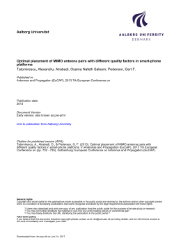 Aalborg Universitet Optimal placement of MIMO antenna pairs with