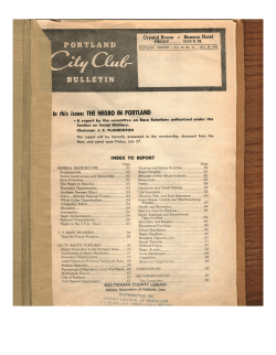 In this issue: THE NEGRO IN PORTLAND