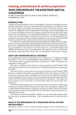 non-phosphate transition metal coatings