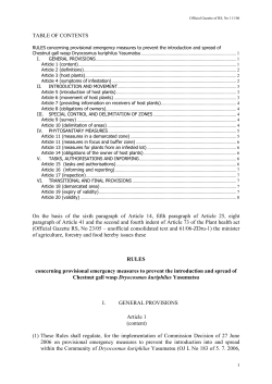 TABLE OF CONTENTS On the basis of the sixth paragraph of Article