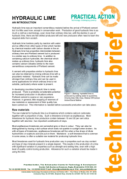 Hydraulic Lime: An Introduction