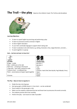 CFU UCC 2012 Lene Dyson The Troll &ndash; the play Based on the