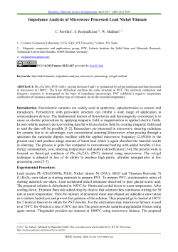 Impedance Analysis of Microwave Processed Lead Nickel Titanate59