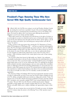 President`s Page: Honoring Those Who Have Served