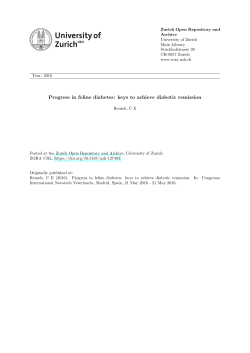 Progress in feline diabetes: keys to achieve diabetic remission