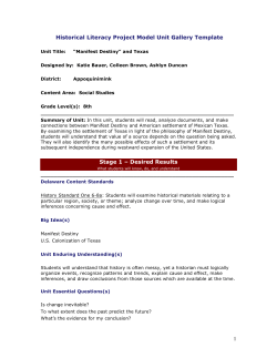 Historical Literacy Project Model Unit Gallery Template
