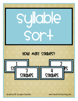 1 syllable 3 syllables 2 syllables 4 syllables