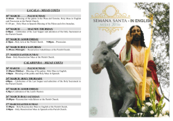 PROGRAMME FOR EASTER WEEK IN MIJAS