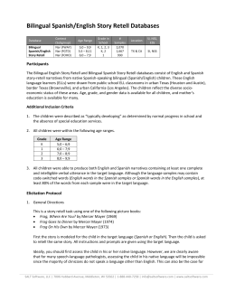 Bilingual Spanish/English Story Retell Databases