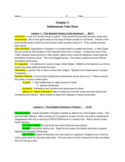 Chapter 3 Settlements Take Root
