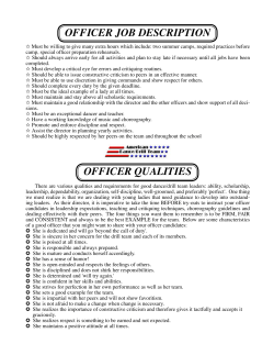 Officer Job Description - American Dance/Drill Team