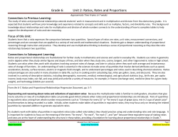 Grade 6: Unit 3: Ratios, Rates and Proportions