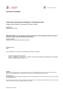 University of Groningen Compromise, Exchange And