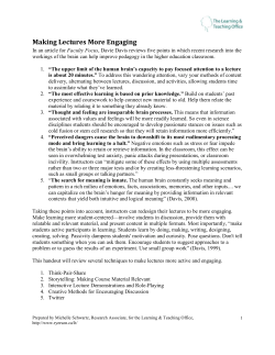 Making Lectures More Engaging