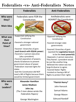 Federalists -vs- Anti