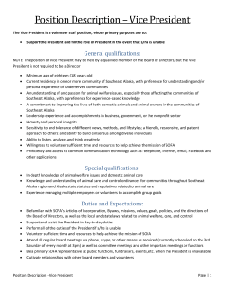 Position Description - Vice President