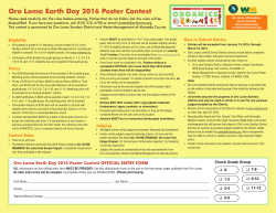 Oro Loma Earth Day 2016 Poster Contest