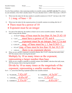 Scientific notation WS