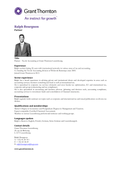 Ralph Bourgnon CV - Grant Thornton Luxembourg