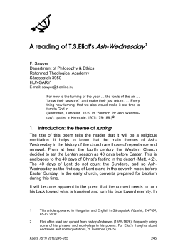 A reading of T.S.Eliot`s Ash