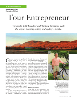 Tour Entrepreneur - VBT Bicycling and Walking Vacations