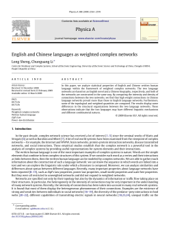 Physica A English and Chinese languages as weighted complex