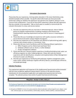 Please describe your experience, training and/or education