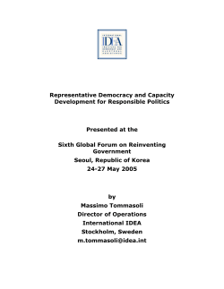 6th Global Forum Paper: Responsible Politics