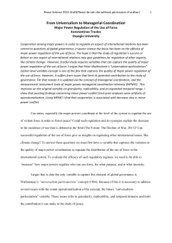 From Universalism to Managerial Coordination