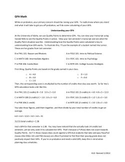 GPA Math - University of Idaho