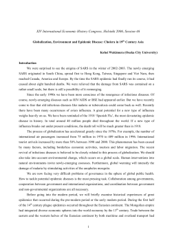 Globalization, Environmental Change and Epidemic Disease