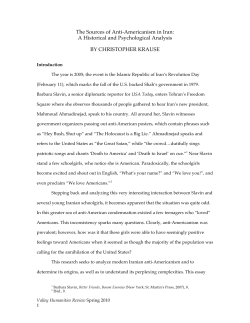 A Historical and Psychological Analysis BY CHRISTOPHER KRAUSE