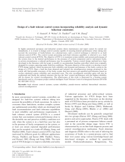 Design of a fault tolerant control system incorporating reliability
