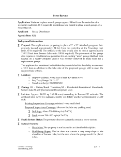 Application: Variance to place a used garage approx. 34 feet from