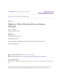 Highway Tolls in Brazil and the Lawfulness Principle