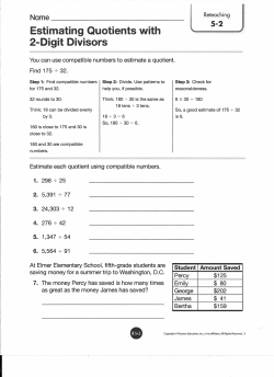 5-2 Estimating Quotients with 2