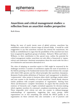Anarchism and critical management studies: a