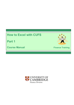 How to Excel with CUFS Part 1