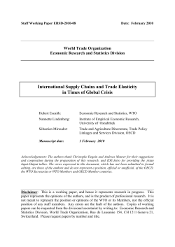 International Supply Chains and Trade Elasticity in Times of Global