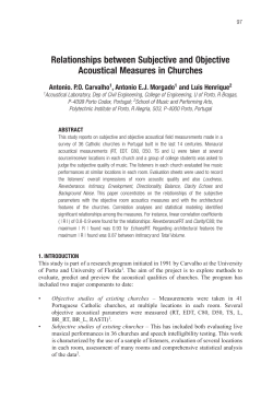 Relationships between Subjective and Objective Acoustical