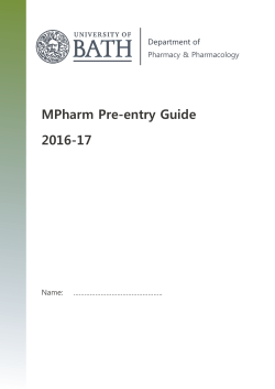 MPharm pre-entry guide