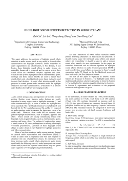 HIGHLIGHT SOUND EFFECTS DETECTION IN AUDIO STREAM
