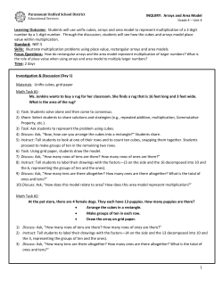 INQUIRY: Arrays and Area Model - Paramount Unified School District