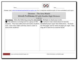 Division &ndash; The Area Model Word Problems II with Double