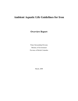 Ambient Aquatic Life Guidlines for Iron